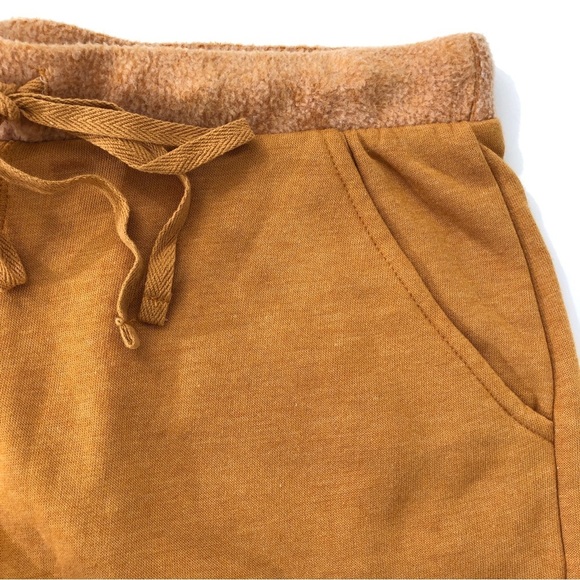 Free People Brown Fleece Shorts Tie Waist Pockets NEW XL - Picture 3 of 6